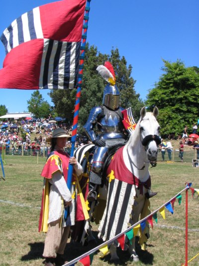Participant ready to go at the Medieval Jousting Tournament